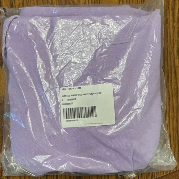 NEW Urban Outfitters Lioness Miami Vice Cargo Lilac Purple Denim Pants Jeans L 8 - Picture 4 of 16